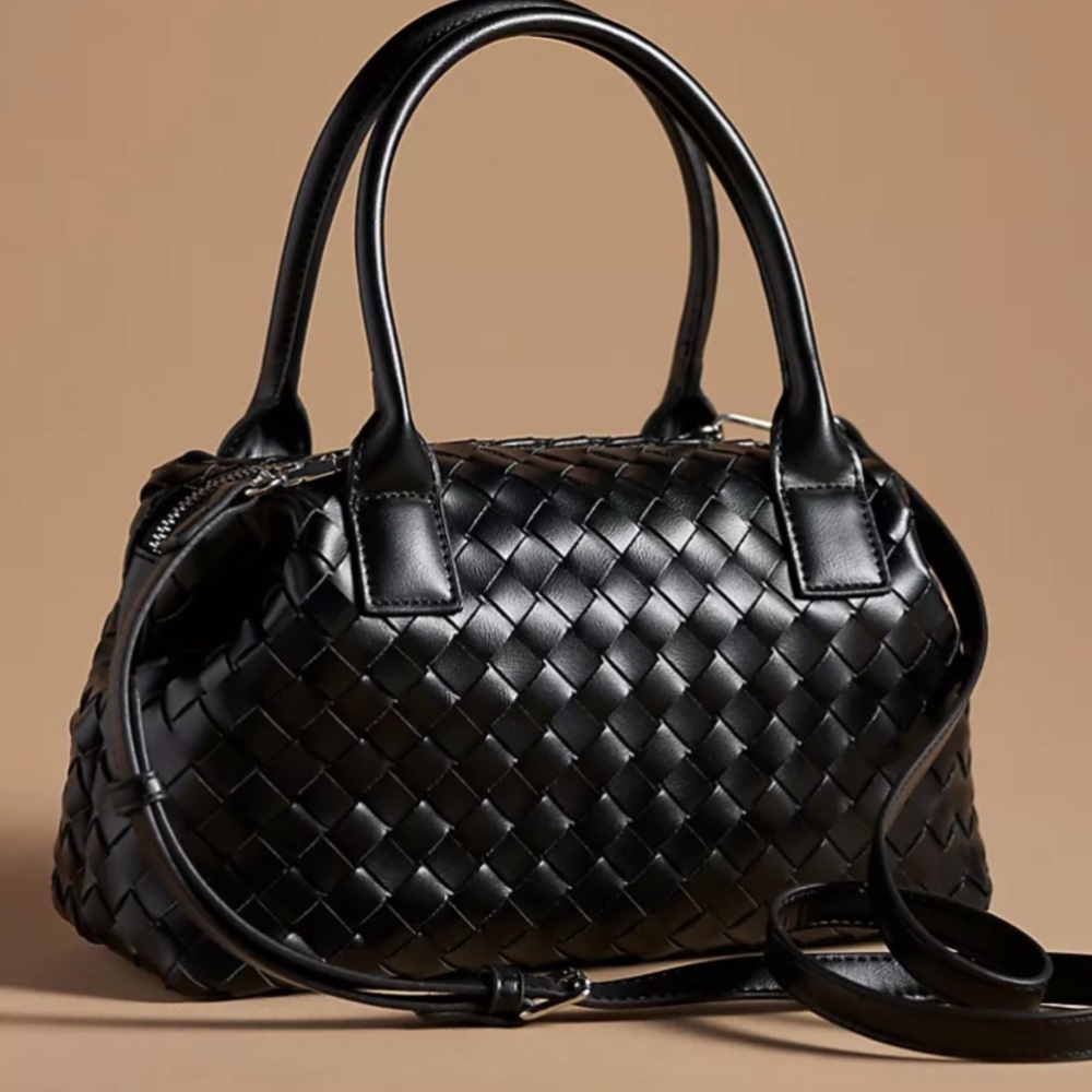 Anthropologie Woven Bowler Bag